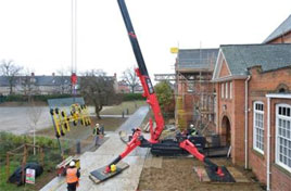 home 13 UNIC mini cranes working in schools and universities